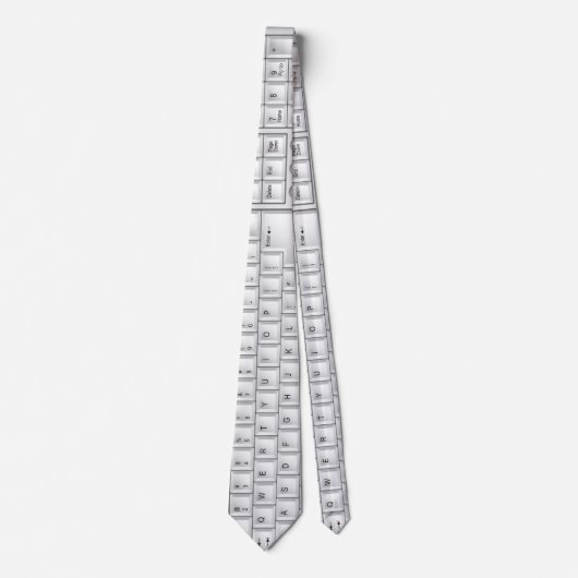 Computer-weiße Tastaturgeek-Krawatte Krawatte (Vorderseite)