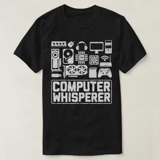 Computer Whispere IT Tech Support Nerd Geek Comp T-Shirt (Design vorne)