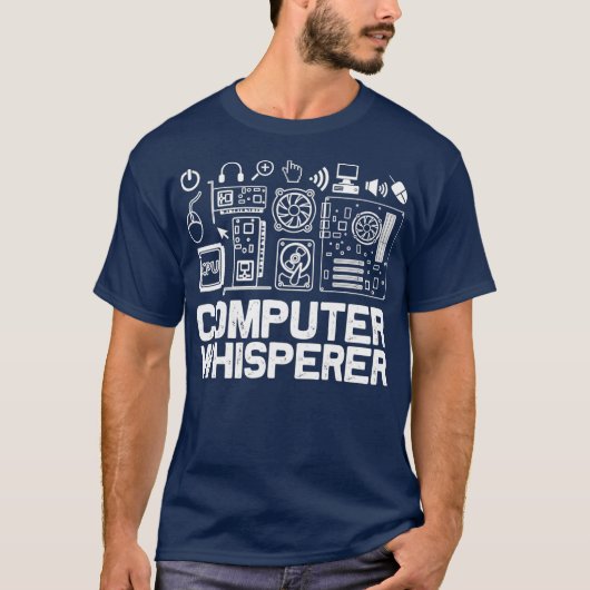Computer Whispere IT Tech Support Nerd Geek T-Shirt (Vorderseite)