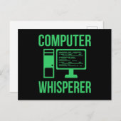 Computer Whisperer IT Tech Software Programmer Ankündigungspostkarte (Vorne/Hinten)