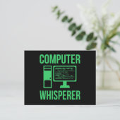Computer Whisperer IT Tech Software Programmer Ankündigungspostkarte (Stehend Vorderseite)