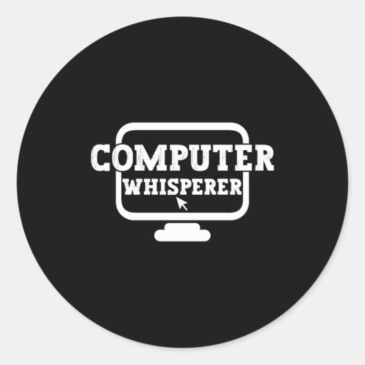Computer Whisperer Tech Suprt Nerds Geek Funny N Runder Aufkleber (Vorderseite)