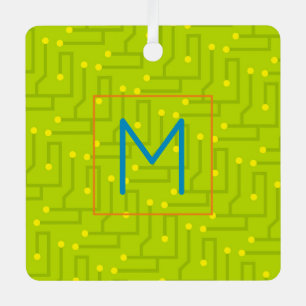 Computer Wiz INITIAL Mutter Board Moderne Farben Ornament Aus Metall