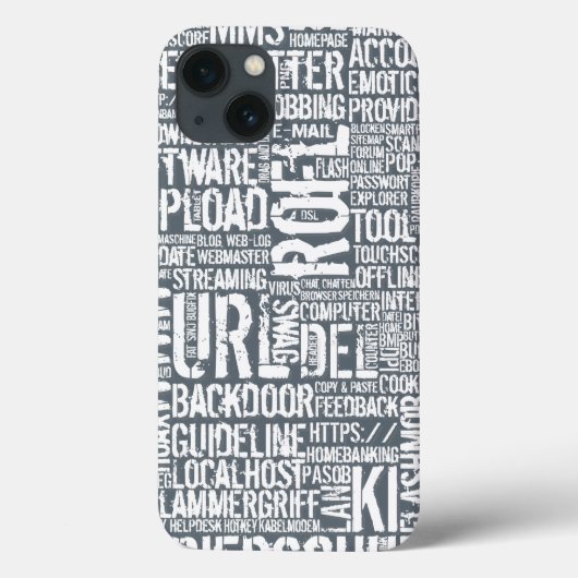 Computer-Wörterbuch monochrom Case-Mate iPhone Hülle (Rückseite)