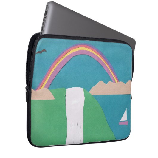 Computerabfall mit Wasserfall-Szene Laptopschutzhülle (Vorne Rechts)