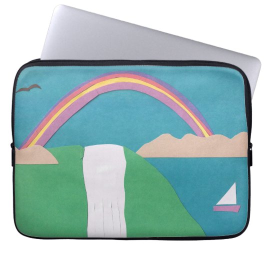 Computerabfall mit Wasserfall-Szene Laptopschutzhülle (Vorderseite)