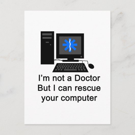 Computerarzt Postkarte (Vorderseite)