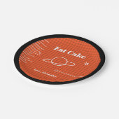 Computerbildschirm-Raumschiff isst Geburtstag Kuch Pappteller (Schrägansicht)