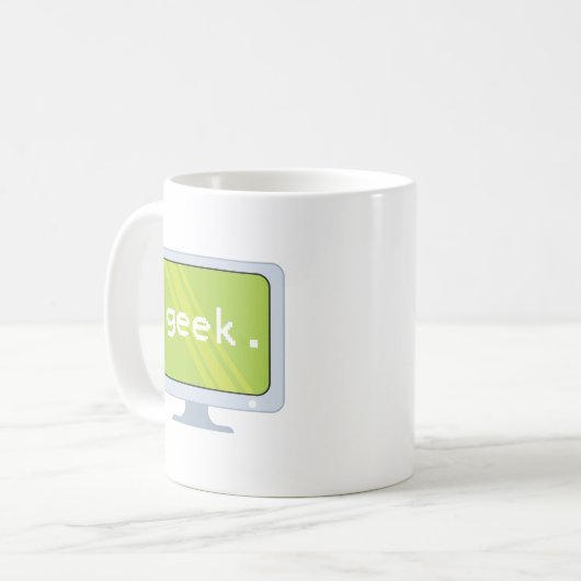 Computerbildschirmgetext Kaffeetasse (Vorderseite Links)