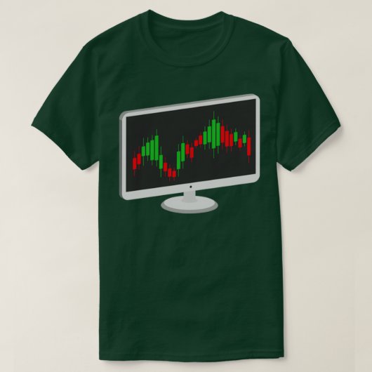 ComputerChart-Design für Börsenmakler T-Shirt (Design vorne)