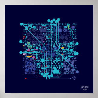 "Computerchip/Skull Poster" Poster