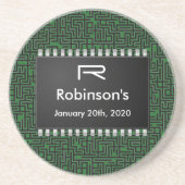 Computerchips auf der grünen Karte +Ihre Informati Getränkeuntersetzer (Vorne)