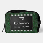 Computerchips auf der grünen Karte +Ihre Informati Waschbeutel (Rückseite)