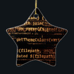 Computercode Keramik Ornament<br><div class="desc">Abstrakte Codeblöcke im virtuellen Raum</div>