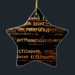 Computercode Keramik Ornament<br><div class="desc">Abstrakte Codeblöcke im virtuellen Raum</div>