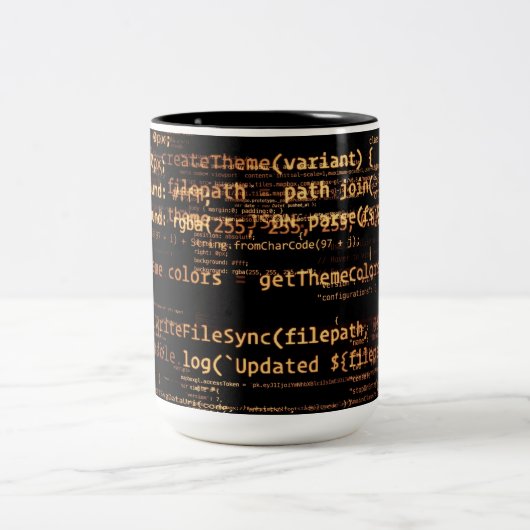 Computercode Zweifarbige Tasse (Mittel)