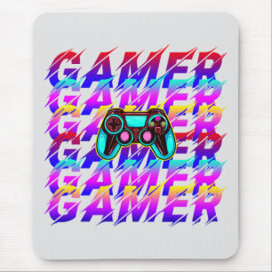 Computercontroller Gamer Typografie mit wiederholt Mousepad