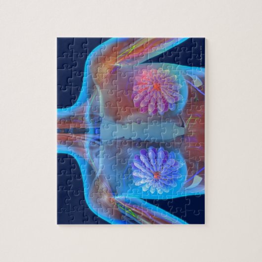 Computerdarstellung, die Brustkrebs repräsentiert, Puzzle (Vertikal)