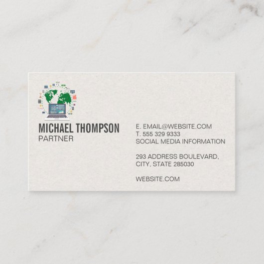 Computerdatenanalytiker | Technische Infos Visitenkarte (Rückseite)