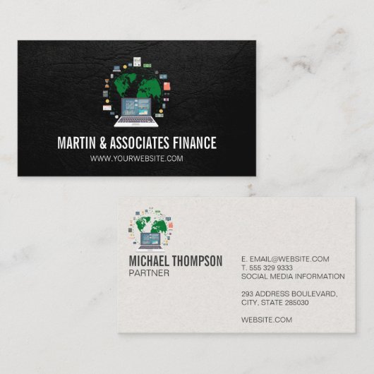 Computerdatenanalytiker | Technische Infos Visitenkarte (Vorne/Hinten)