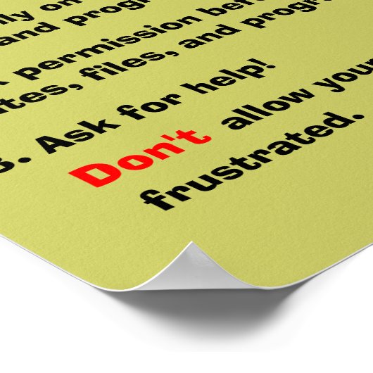 Computererwartungen Poster (Ecke)