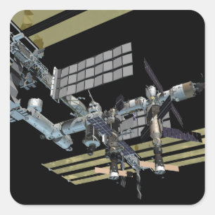Computererzeugte Ansicht 15 Quadratischer Aufkleber
