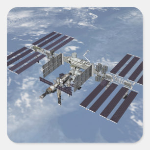 Computererzeugte Ansicht 3 Quadratischer Aufkleber