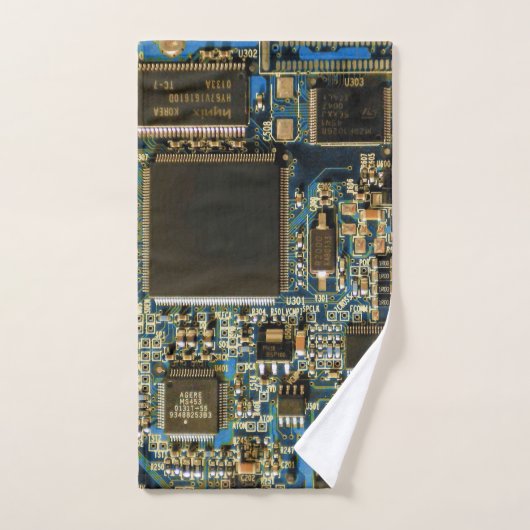 Computerfestplatte - Blau Badhandtuch Set (Handtuch)