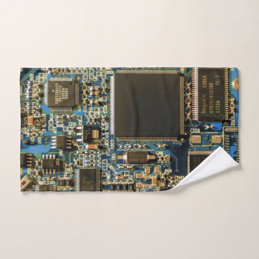 Computerfestplatte - Blau Badhandtuch Set (Handtuch)