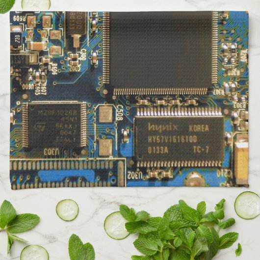 Computerfestplatte - Blau Geschirrtuch (Gefaltet)