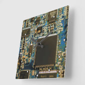 Computerfestplatte - Blau Quadratische Wanduhr (Winkel)