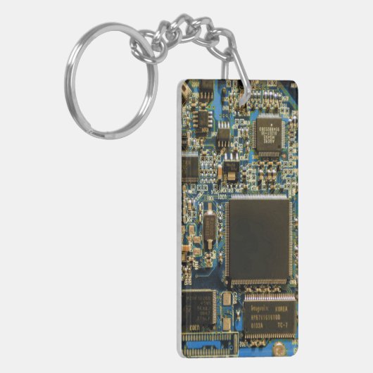 Computerfestplatte - Blau Schlüsselanhänger (Vorderseite links)