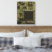 Computerfestplattenplatine - Grün Leinwanddruck (Insitu (Schlafzimmer))