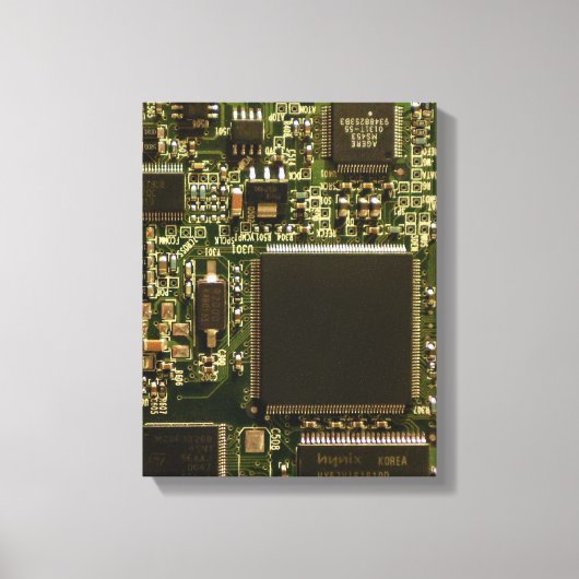 Computerfestplattenplatine - Grün Leinwanddruck (Vorderseite)