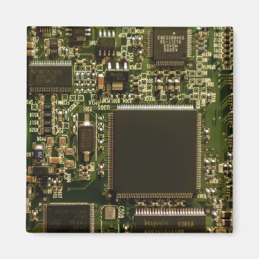 Computerfestplattenplatine - Grün Magnet (Vorne)