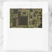 Computerfestplattenplatine - Grün Rechteckiger Aufkleber (Tasche)
