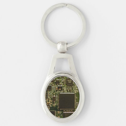 Computerfestplattenplatine - Grün Schlüsselanhänger (Vorderseite)