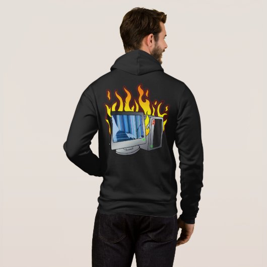 Computerfeuer Männer Bella+Leinwand Vollzip Hoodie (Schwarz voll)