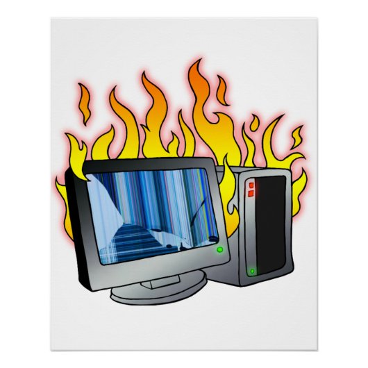 Computerfeuer Zazzle Glossy Poster (Vorderseite)