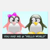 Computerfreak Valentine: Programmiersprachliche Li Rechteckiger Aufkleber (Vorderseite)