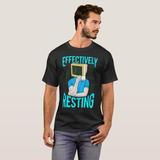 Computergeek IT Tech Support Science Nerd Typ T-Shirt (Vorne ganz)