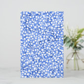Computergenerierte blaue Blätter Briefpapier (Stehend Vorderseite)