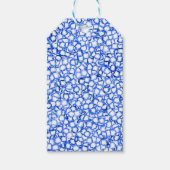 Computergenerierte blaue Blätter Geschenkanhänger (Vorderseite)