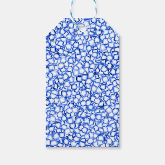 Computergenerierte blaue Blätter Geschenkanhänger (Vorderseite)