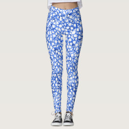 Computergenerierte blaue Blätter Leggings