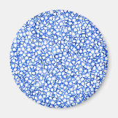 Computergenerierte blaue Blätter Magnet (Vorne)