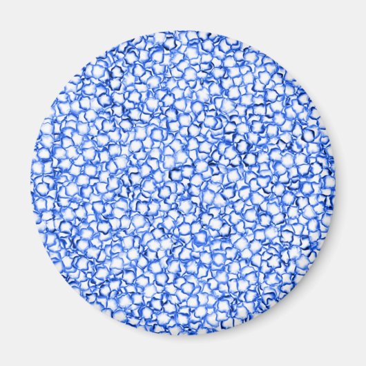 Computergenerierte blaue Blätter Magnet (Vorne)