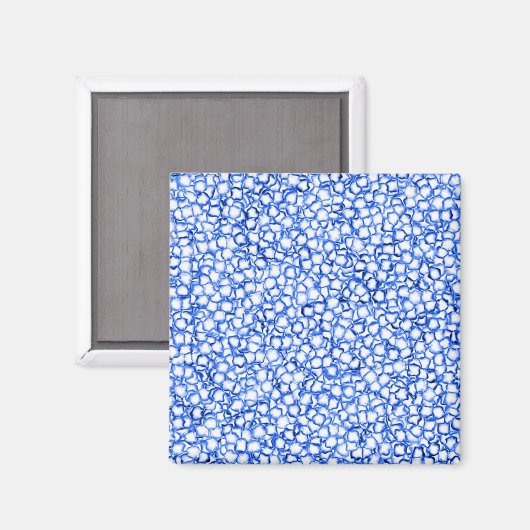 Computergenerierte blaue Blätter Magnet (Vorderseite/Rückseite)