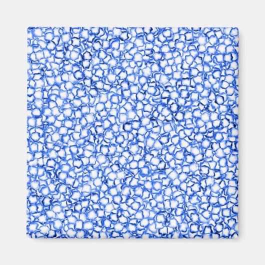 Computergenerierte blaue Blätter Magnet (Vorne)