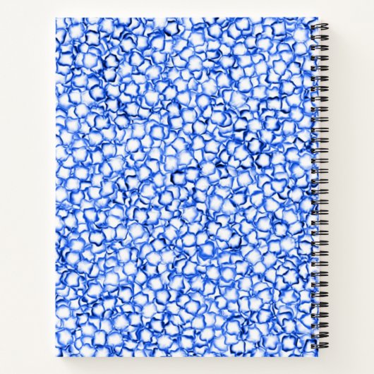 Computergenerierte blaue Blätter Notizblock (Rückseite)